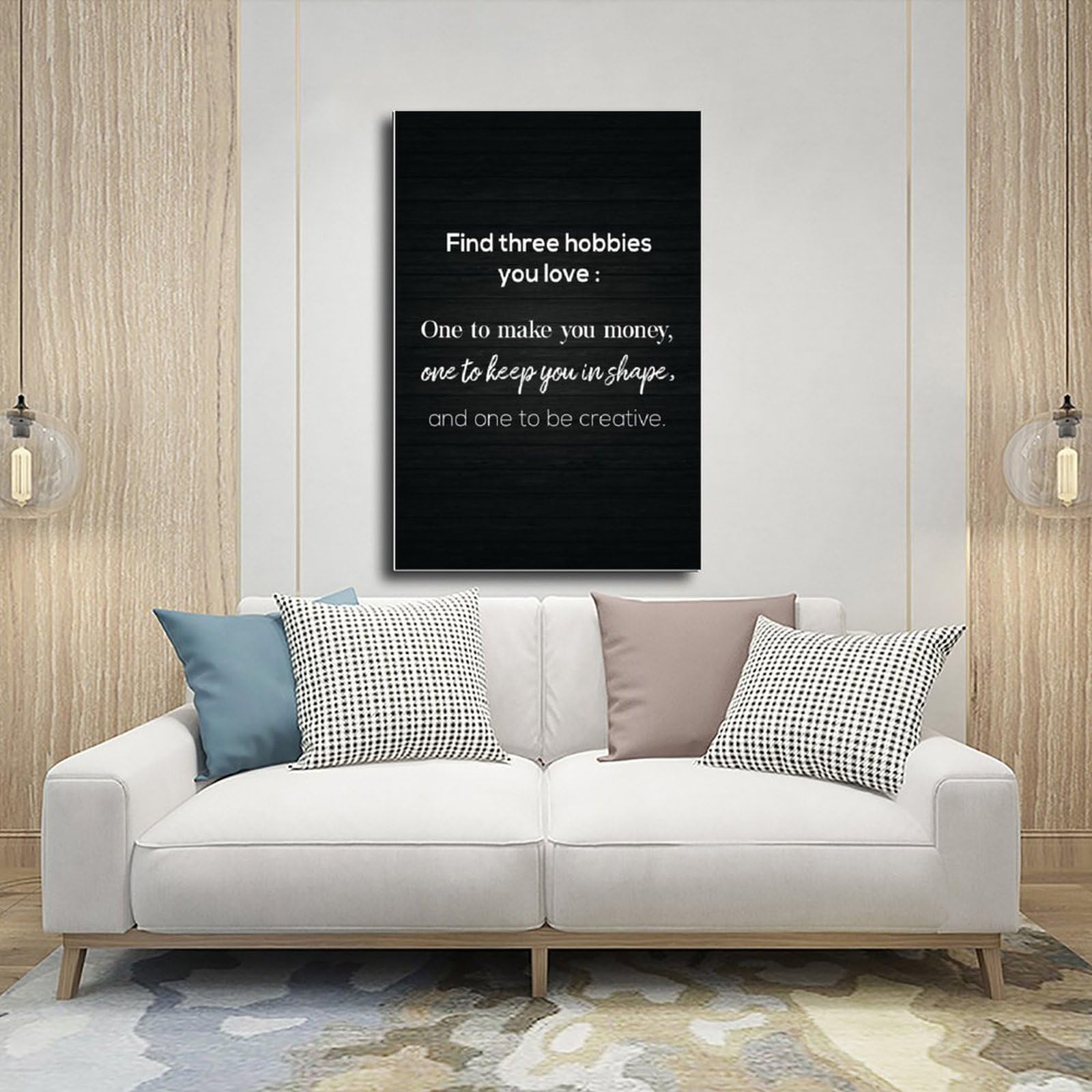 Póster motivacional de Find 3 Hobbies You Love para levantamiento de pesas, para decoración en casa, gimnasio y sala de entrenamiento, 50 x 75 cm