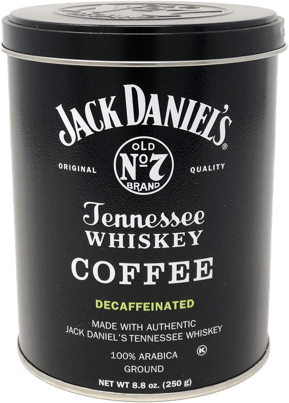 Jack Daniel's Tennessee Whiskey Ground Coffee (Decaf, 8.8 oz) - 100% Arabica - Medium Roast - (1 Can)