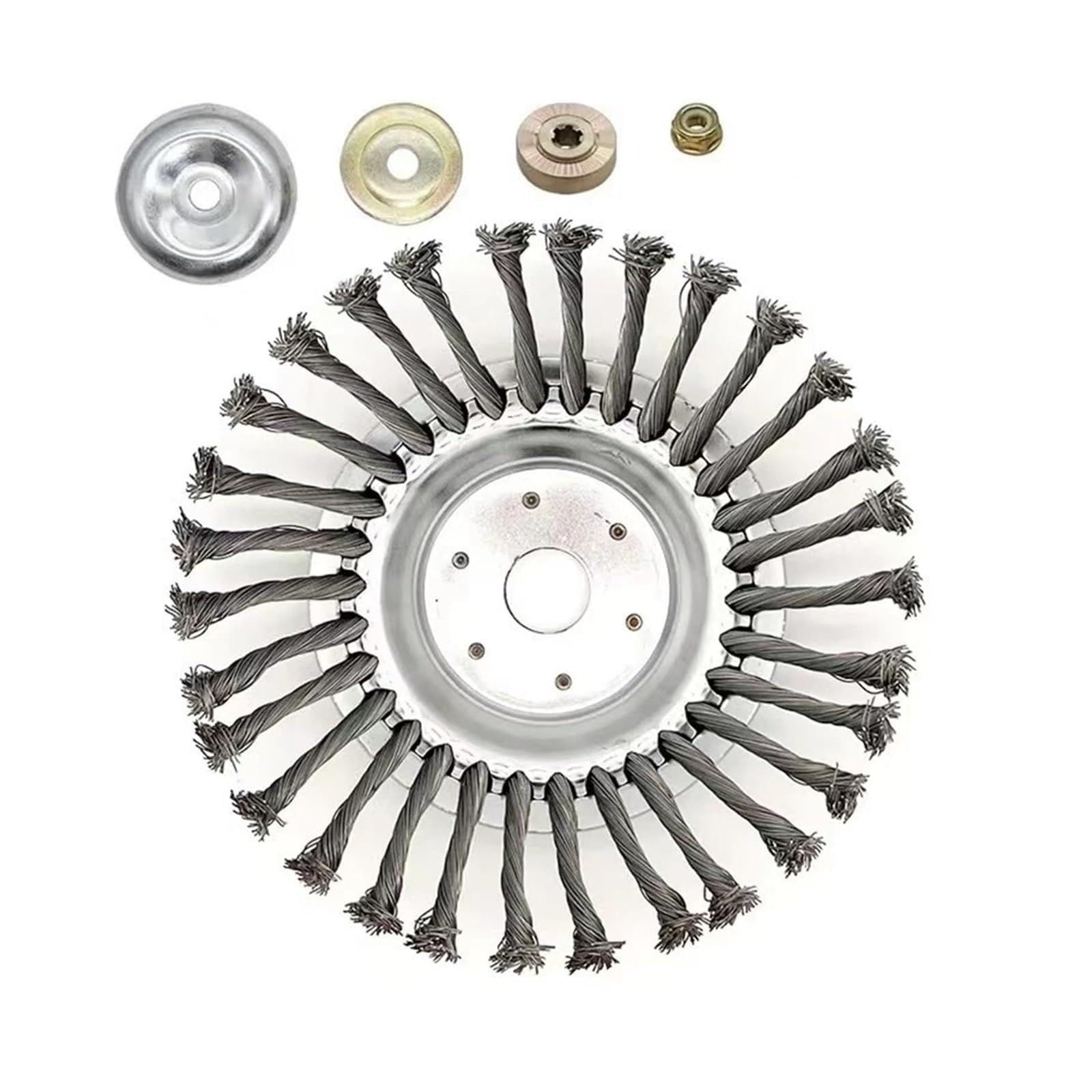 Cepillo Universal for Deshierbe De Jardín Con Rueda De Alambre De Acero De 10 Pulgadas | Malezas, cabezal cortador de cepillo, cortacésped, herramientas de corte de cepillo(24B 10in accessories)