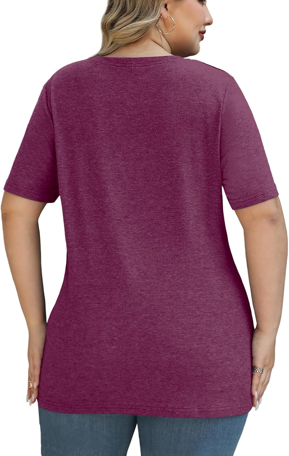 Plus Size Tops for Women Summer Trendy Criss Cross Shirts Oversized Casual Loose Fit Tunic Tops L-4XL - Image 4