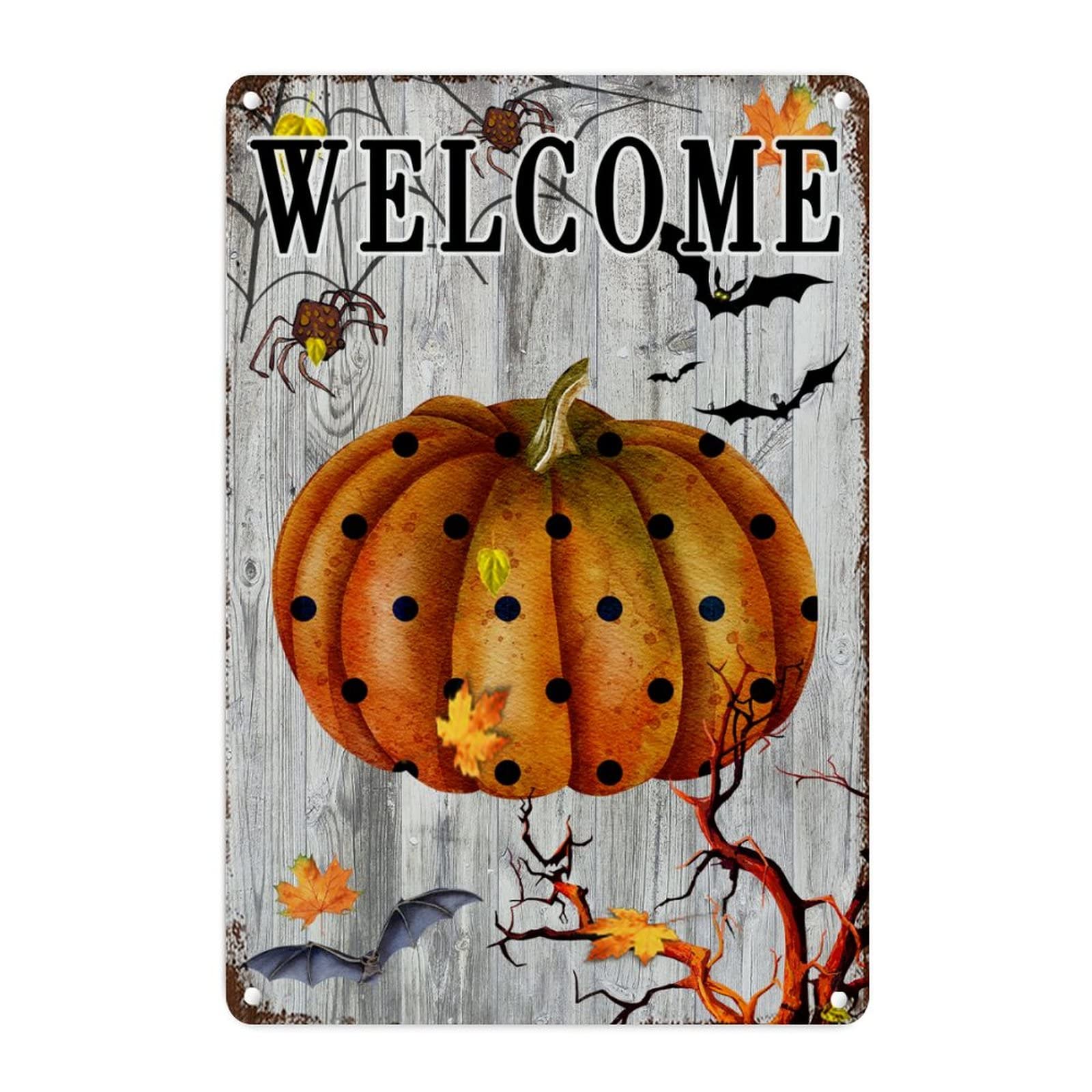 Plaque murale métal Halloween léopard déco extérieure porche maison