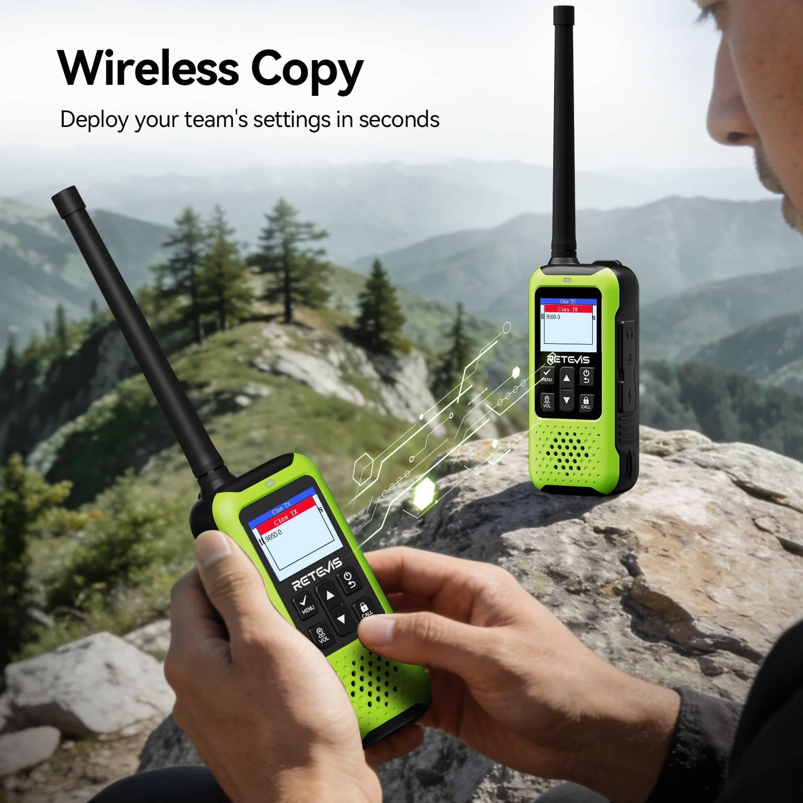Retevis EZTalk 65 Walkie Talkie 4er Set für Erwachsene, Funkgeräte GPS BDS | Lange Reichweite Funkgerät Dualband, APP Gesteuert, SOS-Alarm, USB-C, Handgezeichneter Kartenfunktion, Notfälle und Camping