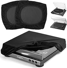 2PCS Universal Turntable Dust Cover, Compatible with Audio-Technica AT-LP60X & AT-LP60XBT, Soft Stretch Velvet Record Player Protector, Scratch-Resistant Dust Cover, Record Player Turntable Covers