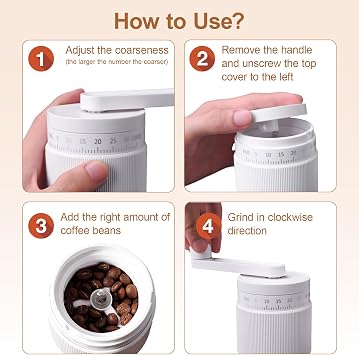 Manual Coffee Grinder with 35 External Adjustable Settings, Portable Hand Coffee Bean Grinder with Ceramic Burr and 30g Capacity for Aeropress, Espresso, Pour Over, French Press, Moka pots | Hand Coffee Grinder for Espresso, French Press, Aeropress & Travel, 30 g Capacity