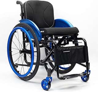 Aluminum Lightweight Wheelchairs For Adults,All-Terrain Sports Wheelchair,Foldable Self Propelled Wheelchair,Transport Wheelchair,Portable Manual Chair,for Teenagers, Adults, Seniors(38cm/15in Seat Wi