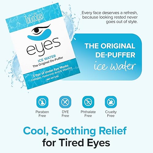 Miniatura 2 de Ice Water EYES by ToGoSpa - Almohadillas de gel de colágeno antienvejecimiento prémium para hinchazón, ojeras y arrugas, rejuvenecimiento debajo de