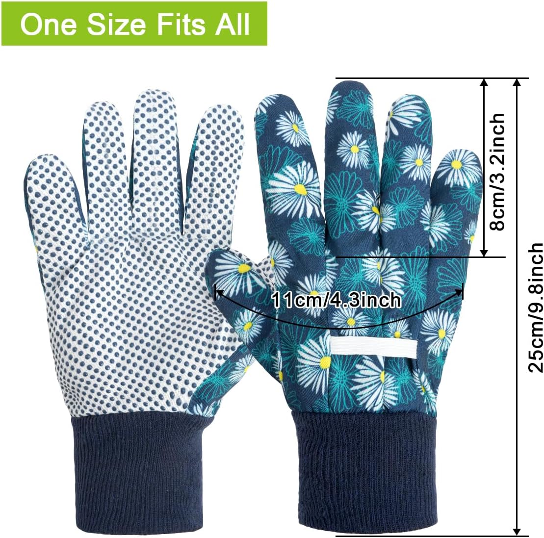 Ainiv Floral Gardening Gloves for Women/Ladies, Non-Slip Garden Work Gloves,Breathable Yard Work Glove Light Working Gloves