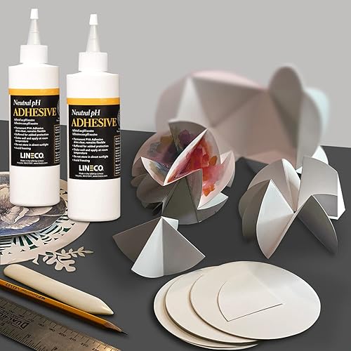 Vista 5 de LINECO Adhesivo de pH neutro, 4 onzas, sin ácidos, pegamento multiuso, se seca transparente y permanece flexible, se utiliza para encuadernación
