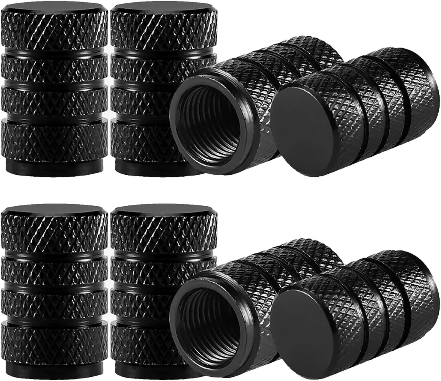 QIZUN 8 Pcs Tire Valve Stem Caps for Ford EcoSport MK2 FL (2017-), Aluminum Tyre Valve Caps, Car Tyre Valve Caps with Gasket, Dust Caps for Car Tyres, corrosion resistant