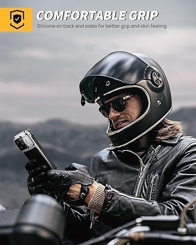 Miniatura 6 de Lanhiem Funda de metal para iPhone 14 Pro Max, soporte de cámara integrado y protector de pantalla de vidrio protectora de cuerpo completo, militar,