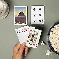 Vista 2 de Lantern Press Cannon Beach, Oregon, Haystack Rock (52 cartas de juego, baraja de cartas de tamaño póquer con comodines)