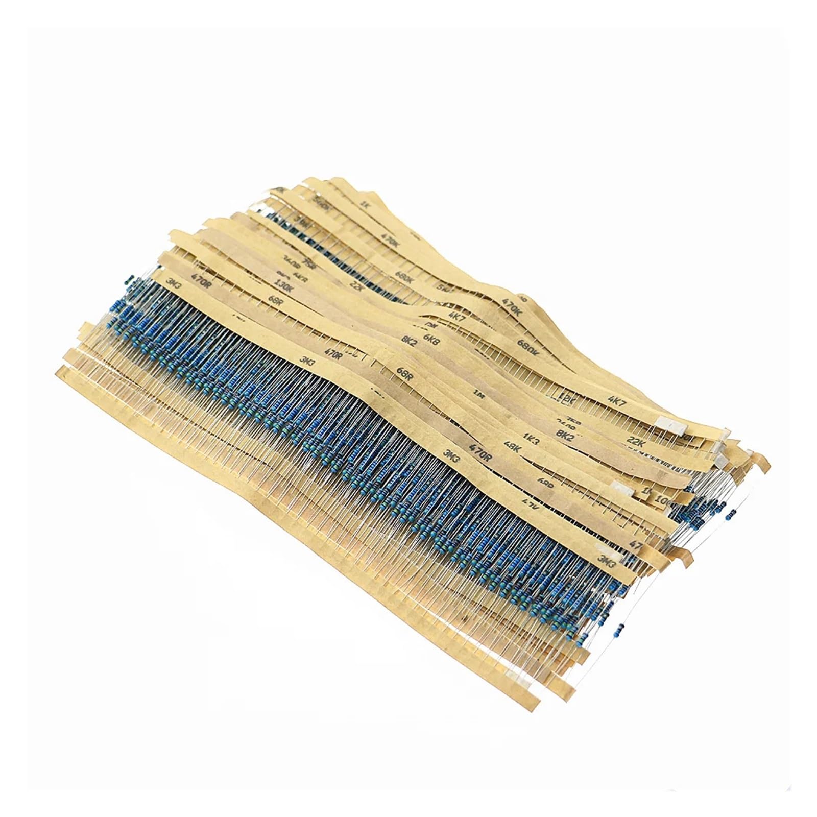 AARTERZZA 2500Pcs 1% 1/4W 0.25W Metal Film Resistor 50 Values Assortment Kit Set 1Ω~10MΩ Range Sample Package
