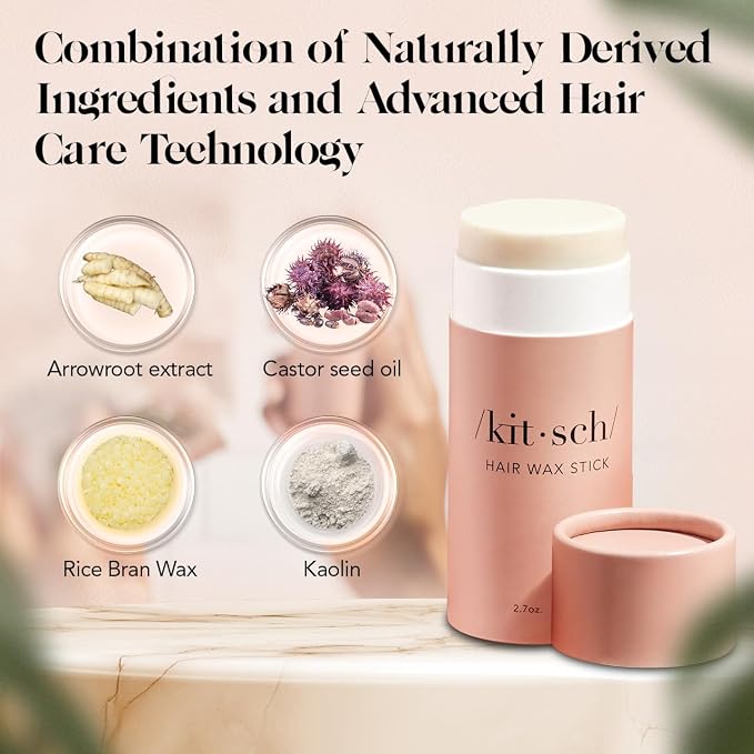 Kitsch Hair Wax Stick for Women & Men - Anti-Frizz and Fly Away Hair Tamer, No Residue Hair Finishing Stick | All Day Hold Styling Product - 2.7 oz miniatura 7