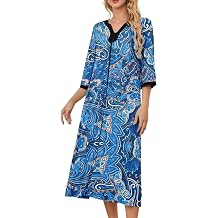 PITINAN Robes for Women Zipper Front Moomoo Housecoats with Pockets S-3XL