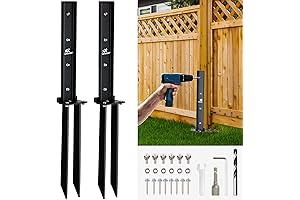 2 Pack Fence Post Repair Kit,AVOFOREST Heavy Duty Steel Fence Post Repair...