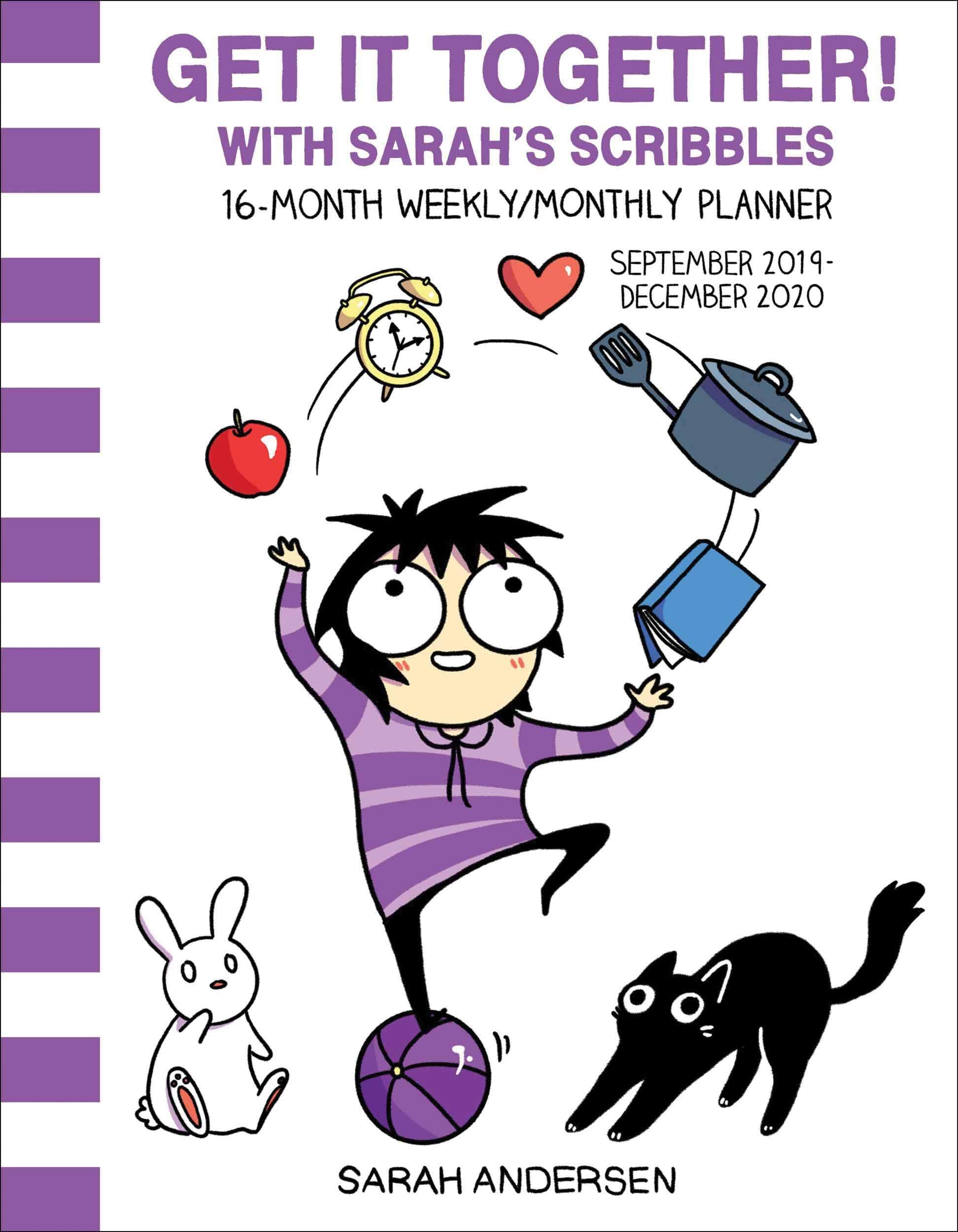 Sarah's Scribbles 16-Month 2019-2020 Monthly/Weekly Planner Calendar