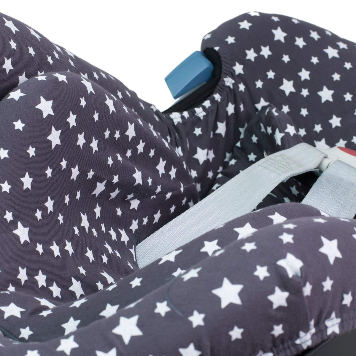 JYOKO Kids Funda de Algodón para Silla de Coche Compatible con Cybex Aton Cloud- Q-M-2-4-5 (ATON 4, Winter Sky)