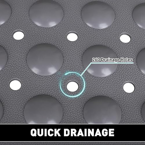 Miniatura 5 de Alfombrilla de ducha antideslizante 35.4 x 23.6 pulgadas, alfombrillas de ducha extra grandes de TPE para ducha interior, cabina de ducha