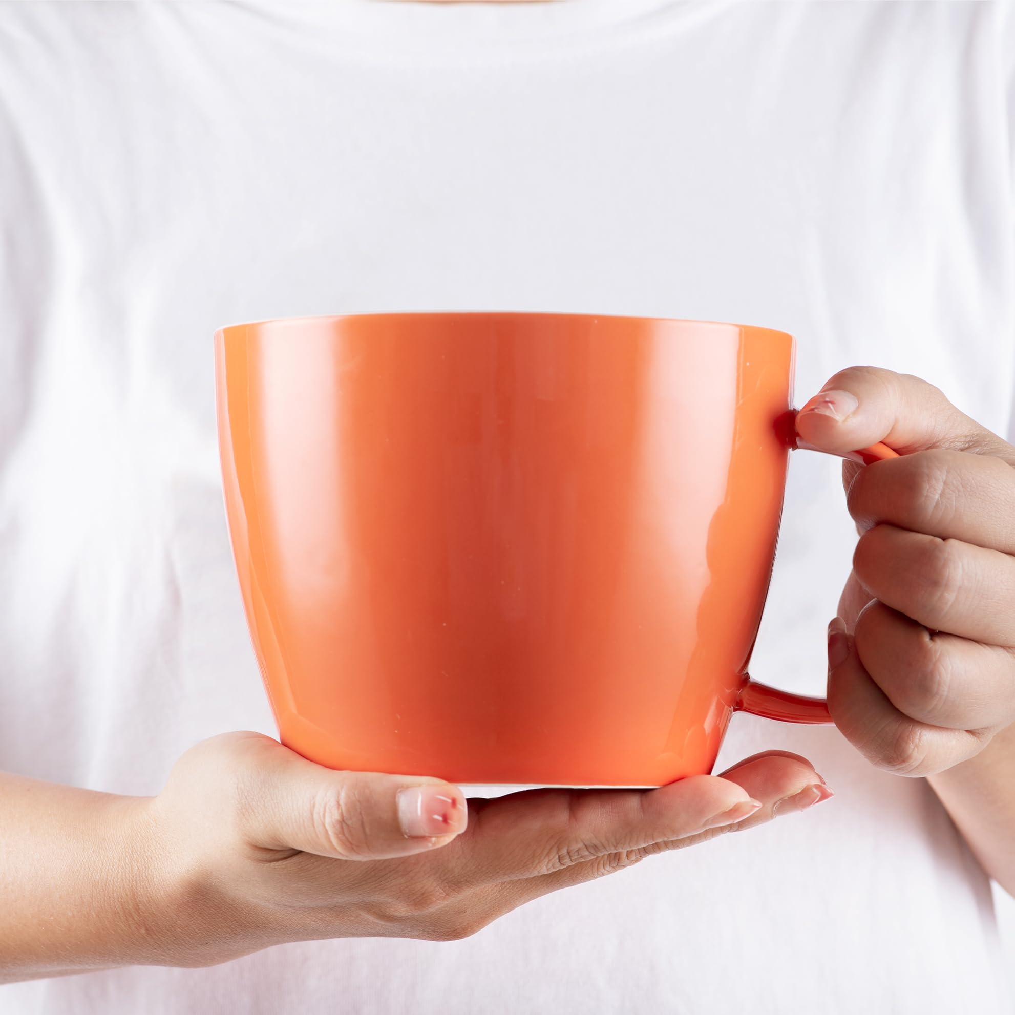 fMSDD 2XL-Sized Minimalist Solid Mug, for Caffeine Lovers for Every Coffee Geek and Dinner Soup Vessle with Handle at Table - Image 3