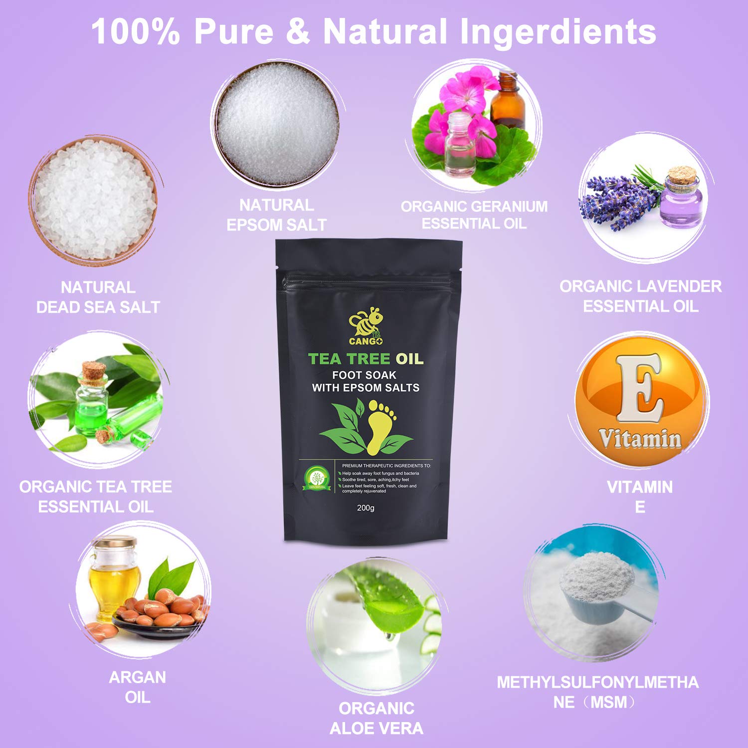 Foot Spa Bath Massager with Heat Bubbles and Vibration Massage and Jets, Tea Tree Oil Foot Soak Epsom Salt, Cango Foot Soaker With 14 Massage Rollers, Adjustable Temperature, Pumice Stone Medicine Box : Beauty & Personal Care
