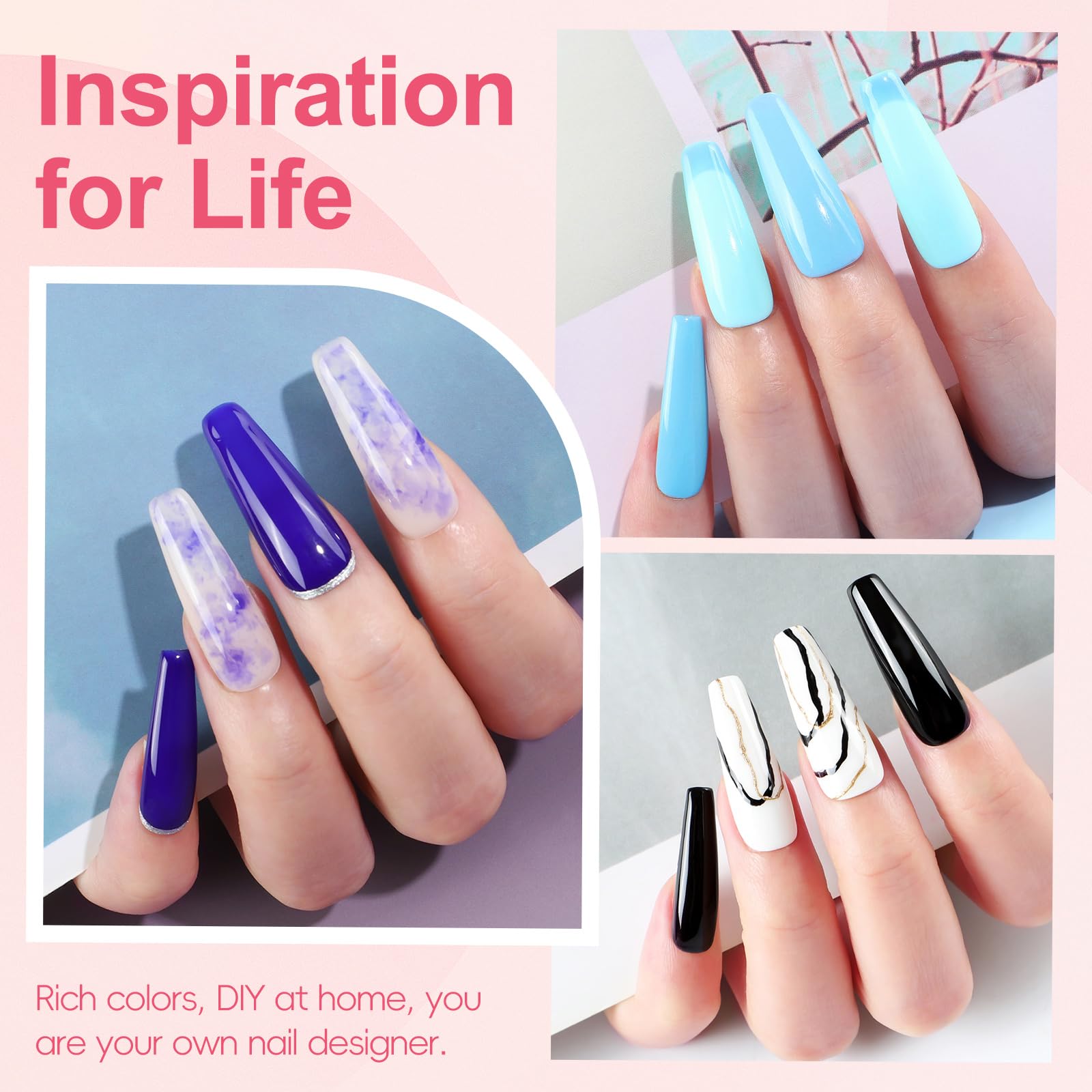 Kit Ongle Gel UV Complet, PEACECOLOR Kit Manucure Semi permanent 20+5PCS Vernis à Ongles Gel avec Lampe UV Ongles Gel No Wipe Top Coat Gloosy Pailleté Matte Base Coat Nail Art Kit Coffret Débutants