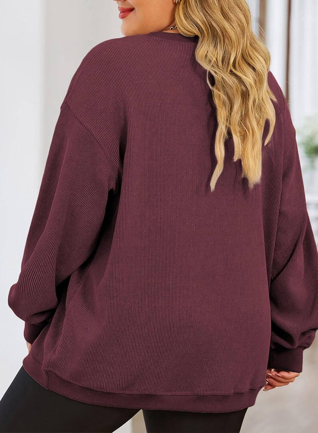 Eytino Women Plus Size Sweatshirts Long Sleeve Crew Neck Casual Oversized Soft Pullover Tops Shirts(1X-5X) - Image 2