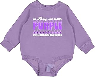 inktastic in May We Wear Purple- Cystic Fibrosis Awareness Baby Fleece Bodysuit