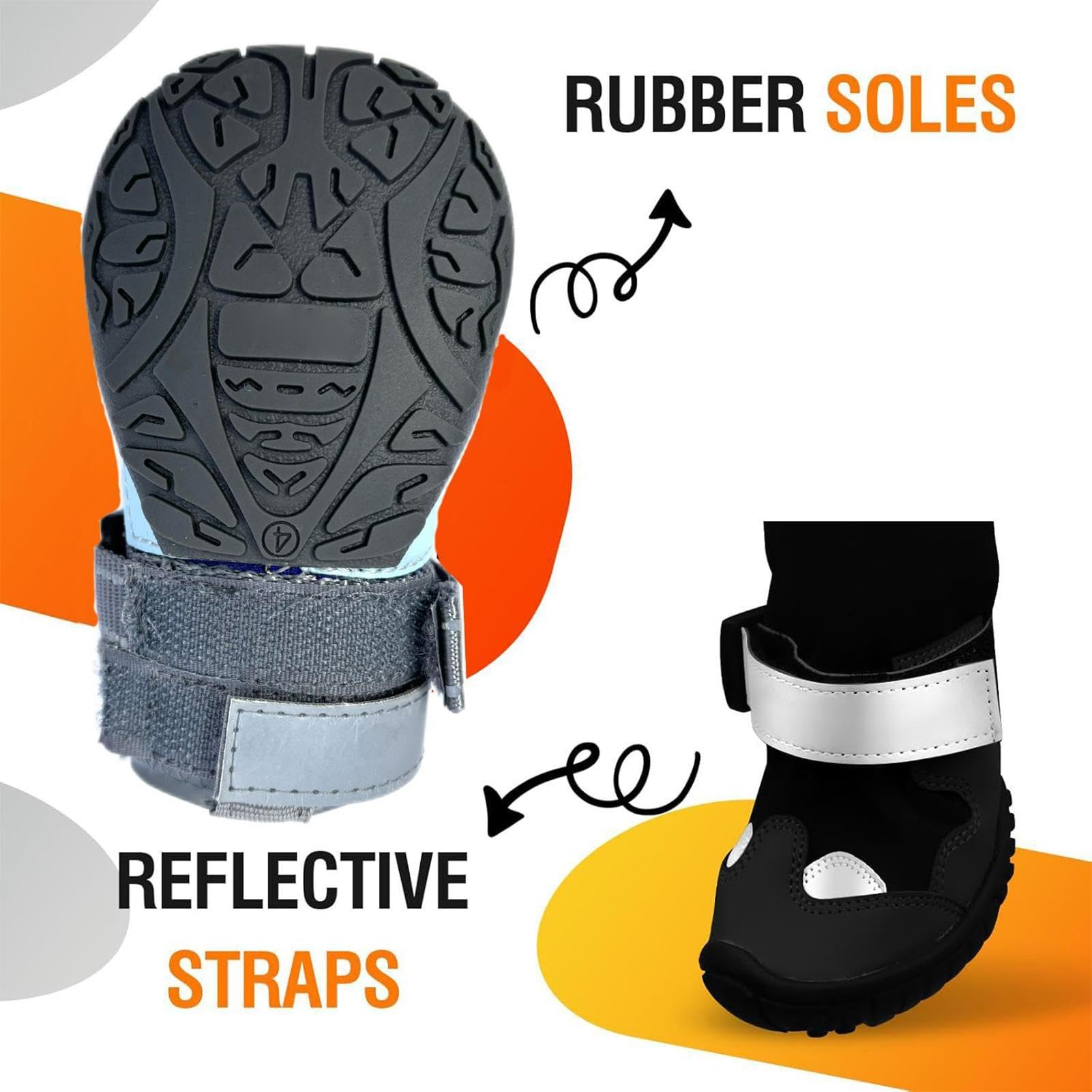 Bottes De Neige À Bretelles Pour Chien Chaussons Ajustables Anti-Dérapant | Chaussures À Suspentes Pour Chien Pour Marche Extérieure Hiver Neige Pluie