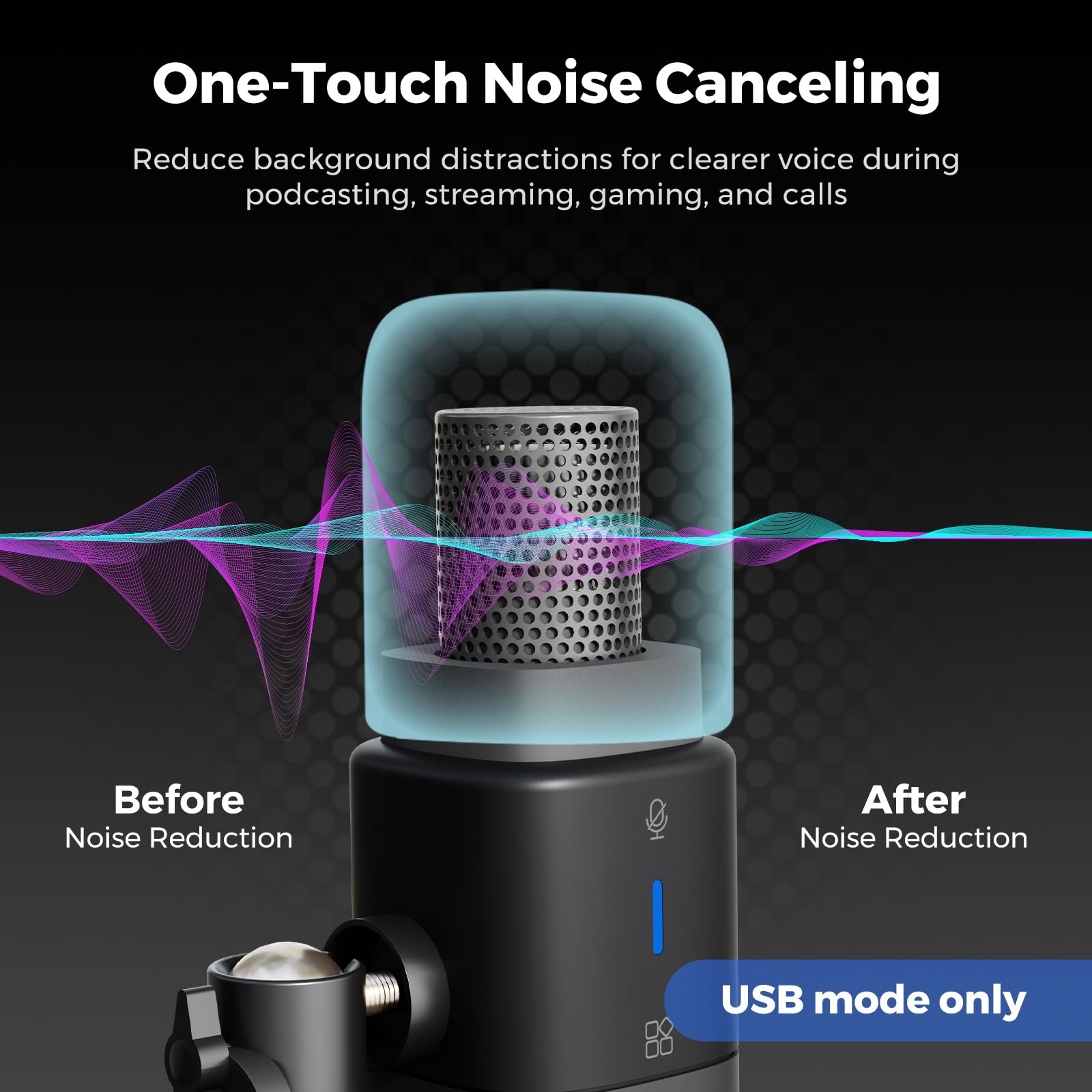 NearStream Microphone baladodiffusion XLR/USB avec bras de perche robuste, microphone dynamique pour PC/mixeur audio/PS5/jeu/streaming, microphone de studio avec suppression du bruit, moniteur de son,