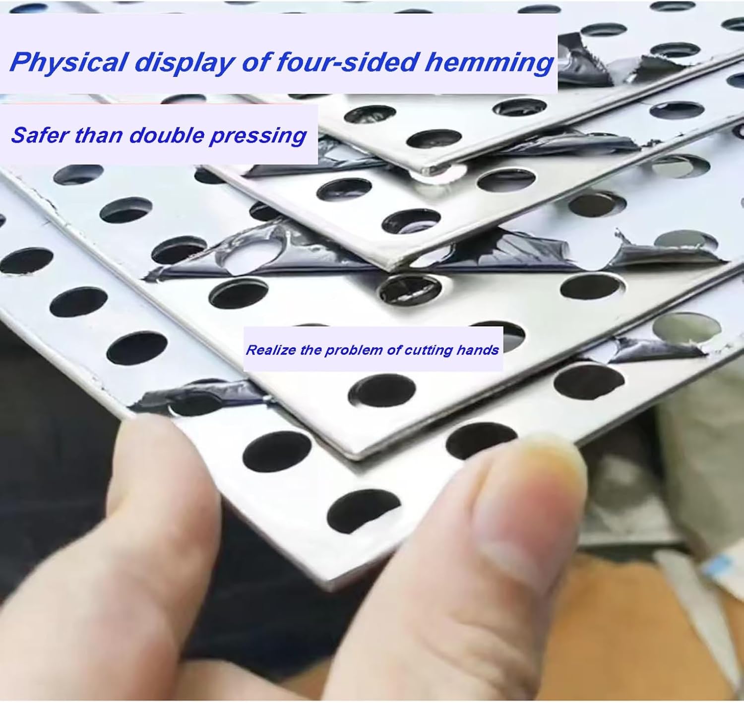 Anti-Drop Punching Board - 304 Stainless Steel Safety Pad, Perforated Design for Windows, Courtyards, Patios - Durable 4-Sided Thickness, Size L W 130x40cm