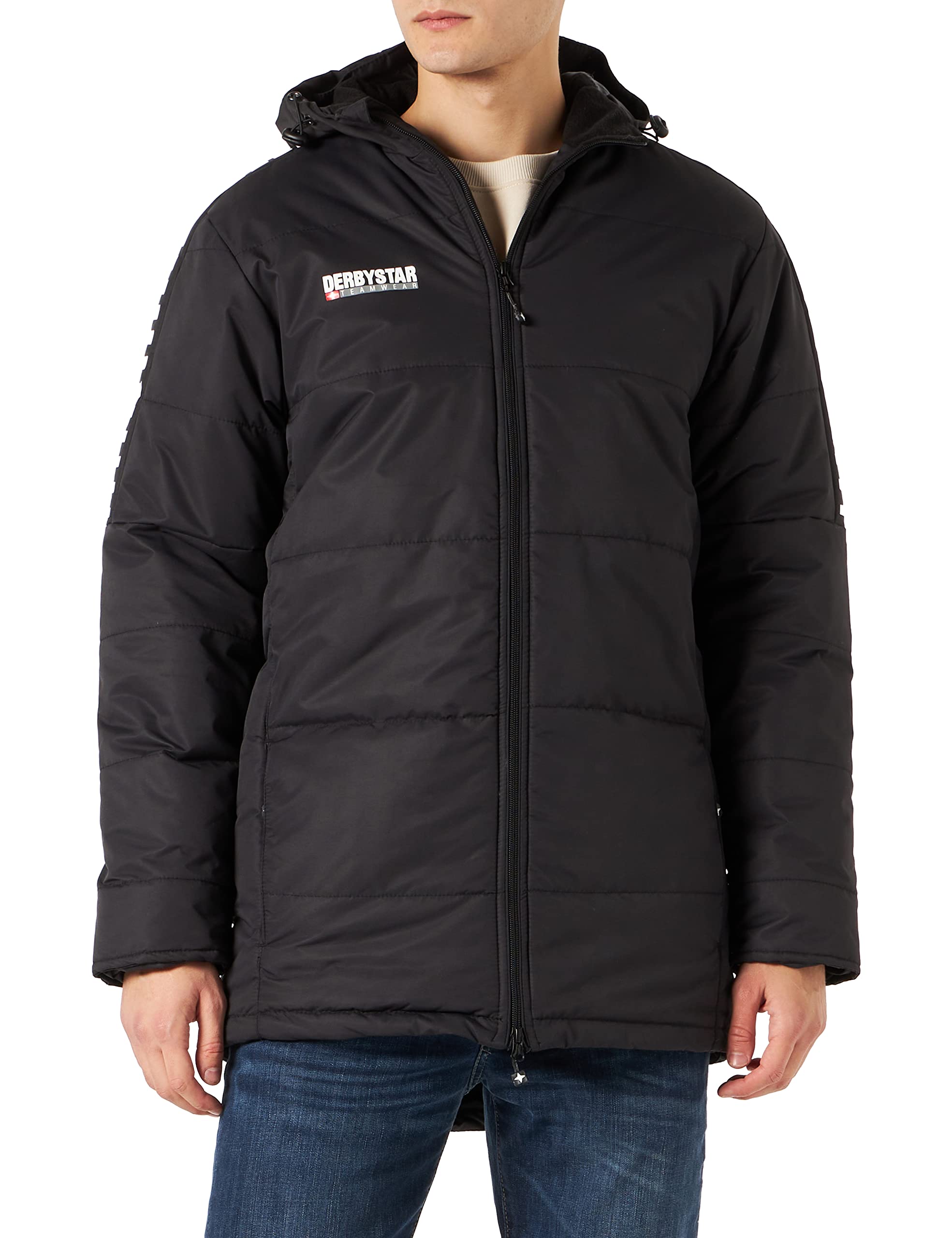 Derbystar Hyper Stadium Jacket Unisex Jacket - Black White, Large