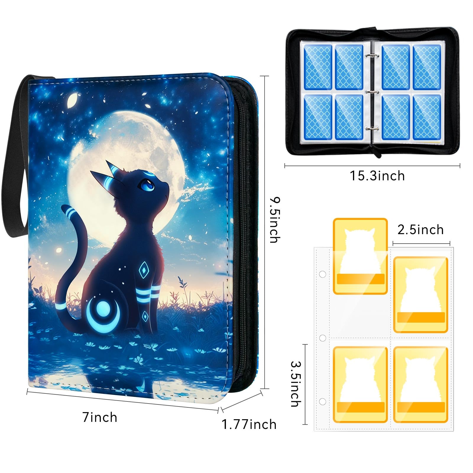 Raccoglitore Per Carte Con 400 Tasche, Album Porta Carte Trasparente Con Chiusura A Zip, Rigido