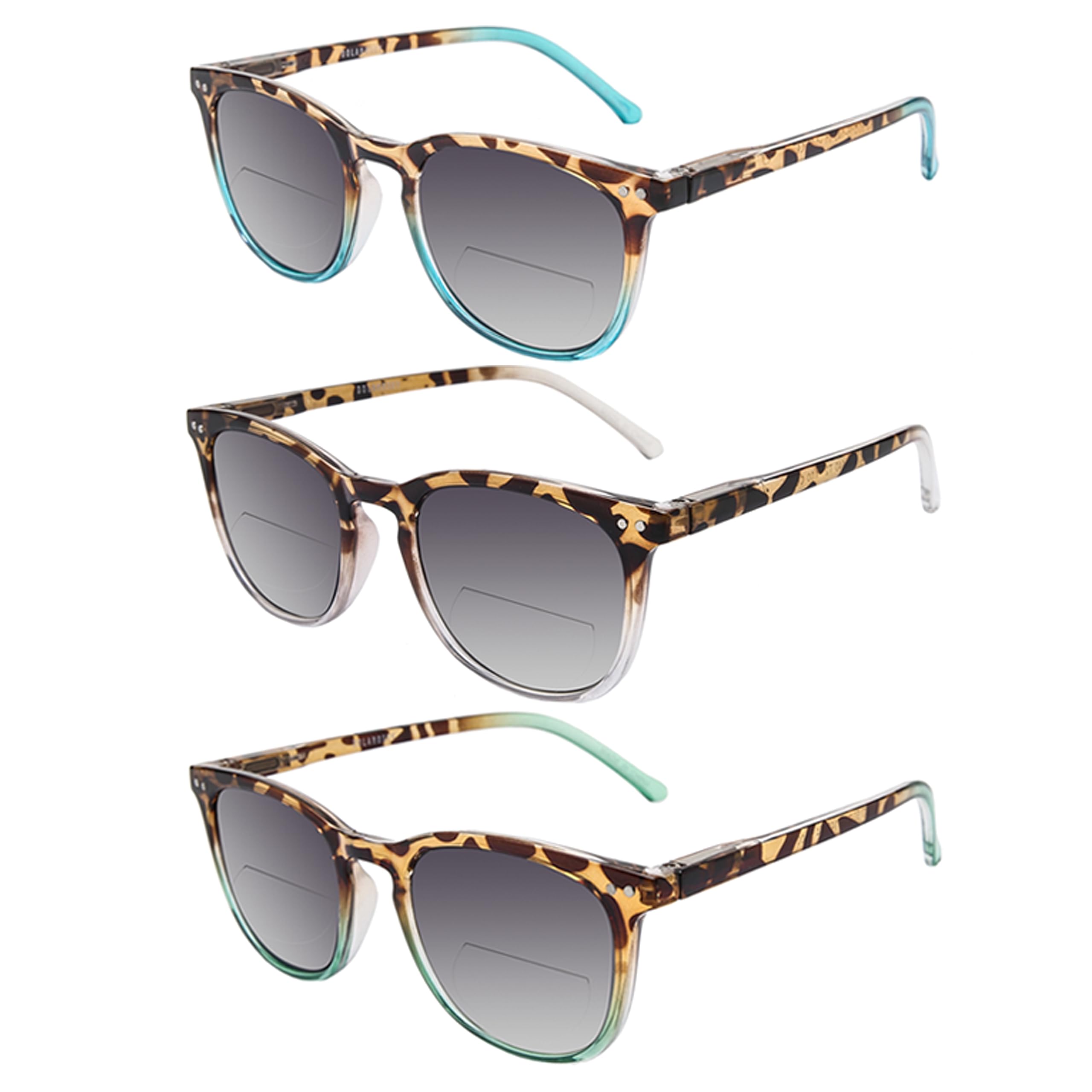 Dolarosey Bifocal Reading Glasses Sunglasses 3 Pack Vintage Spring Hinge UV400 Protection for a Smooth Feel and Classy Design (1.5)