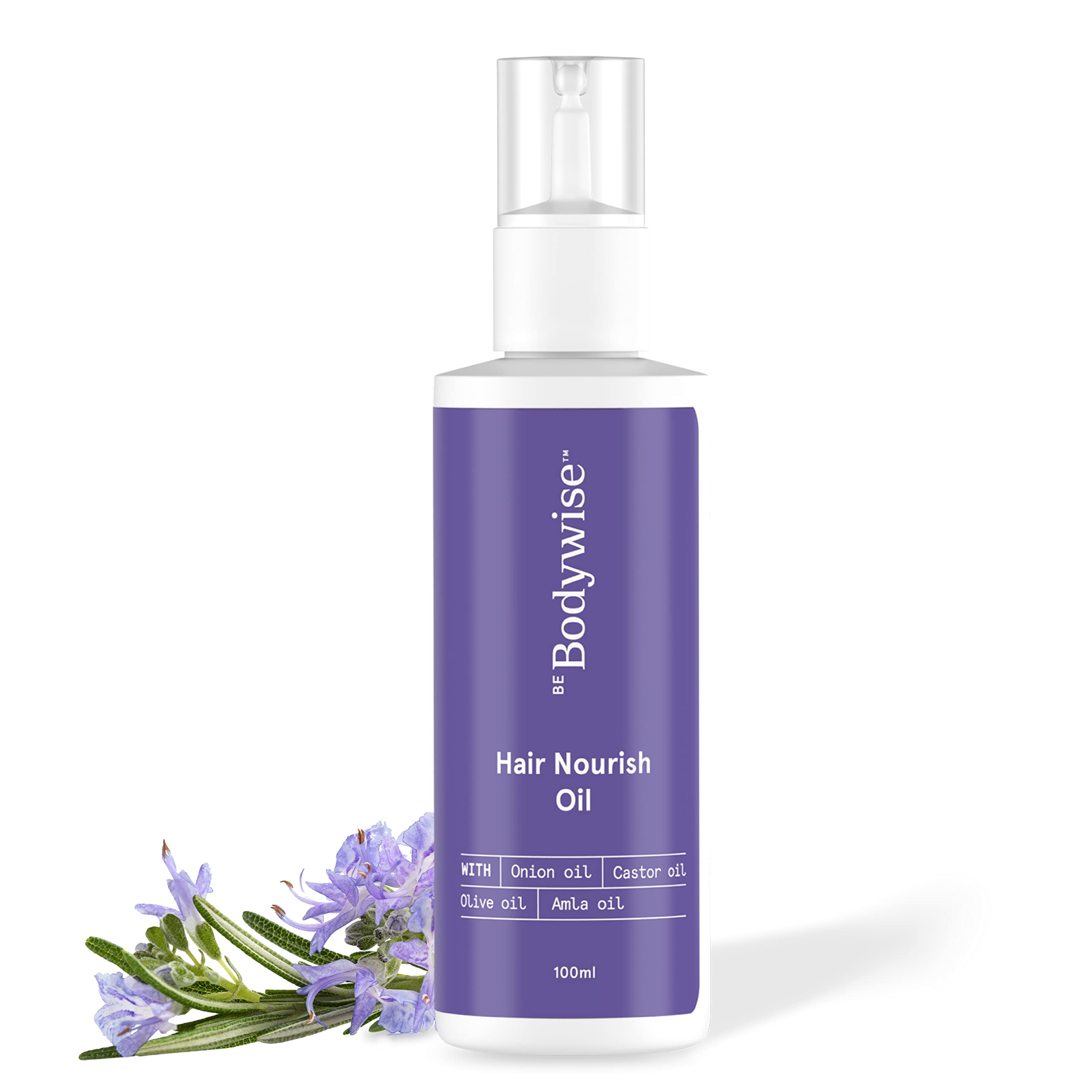 Be Bodywise 5% Rosemary Hair Growth Oil for Hair fall reduction & Scalp Nourishment | Promotes Hair Growth | With Goodness of 14 Essential Oils | Paraben, Mineral Oil Free I 100ml