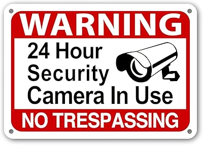 24 Hour Video Surveillance Sign CCTV Warning Signs Home Security 11â€x 7†Signs Rust Free Outdoor Waterproof Plastic Fade Resistant UV Protective Ink Sign Made in USA!
