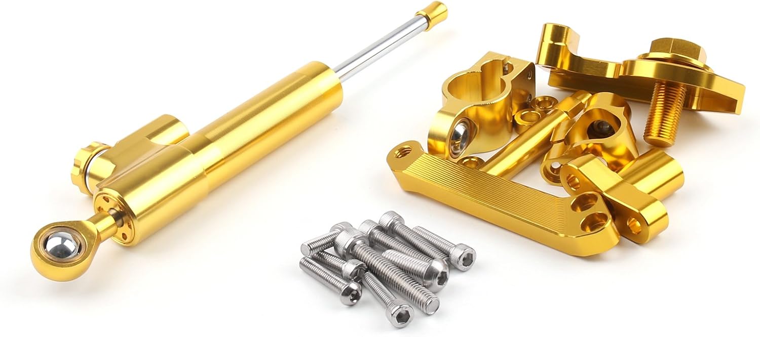 Areyourshop Motorcycle Steering Damper with Bracket Suport fits for YAMAHA YZF-R3 2015, YZF-R25 2014-2015