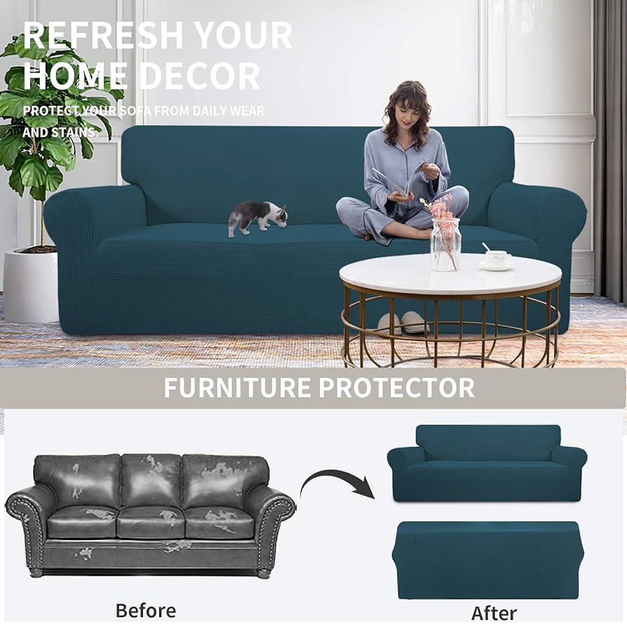 Amazon.com: Easy-Going Stretch 4 Seater Sofa Slipcover 1