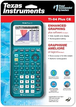 Texas Instruments TI-84 Plus CE Color Graphing Calculator, Teal (Metallic)