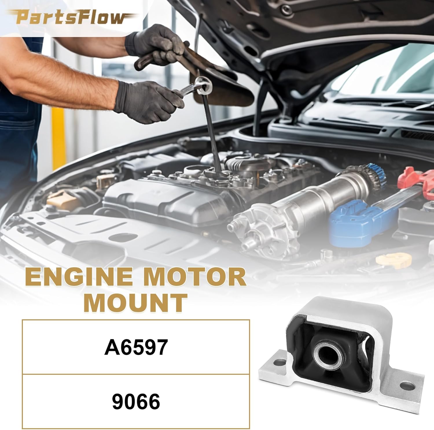 PartsFlow Engine Motor Mount and Transmission Mount Set 4PCS Compatible with Acura 2002 2003 2004 2005 2006 RSX L4 2.0L Coupe Automatic Transmission A6597, A4503, A4567, A4508, A4506, A4579, A4545