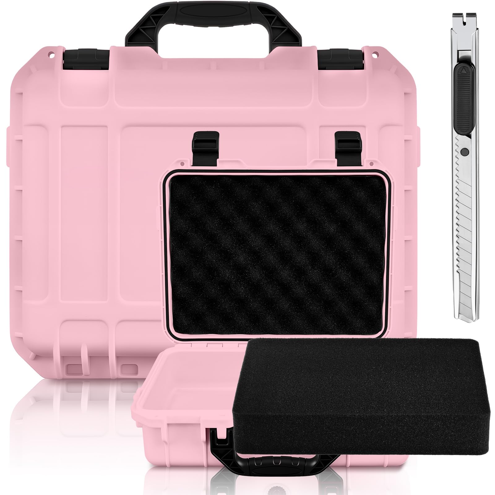 Relaxweex 16.3 x 12.4 x 6.5 Inch Hard Case, Grid Shell, Pink