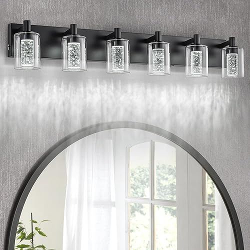 Miniatura 17 de SineRise Luz de tocador con 3 modos de color (3000K/4000K/6000K), lámpara de baño LED de protección ocular, lámpara de pared moderna regulable sobre