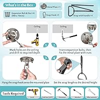 Vista 6 de AOSSA Bed Trapeze for Elderly Pull Up, Stand Assist Lift Bar, Hospital Bedside Trapeze for Bed Mobility & Transfer, Ceiling Mounted Grab Bar, Stand