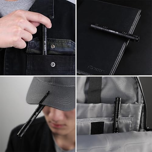 Miniatura 6 de LE - Linterna LED para bolígrafo, ligera, mini, linterna de bolsillo impermeable con clip, paquete de 2 linternas pequeñas para inspección, trabajo,