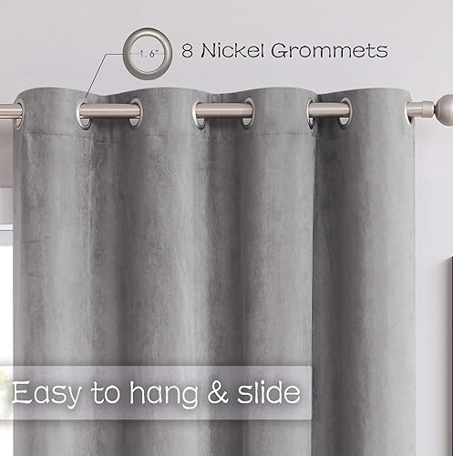 Miniatura 5 de Paneles de cortina largos de gamuza con ojales para oscurecer la habitación, juego de cortinas para ventana de dormitoriosala de estar (2 paneles,