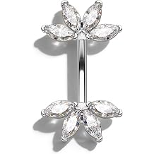 COCHARM Lotus Rook Piercing Jewelry, 16G Daith Eyebrow Lobe Earring,6/8MM