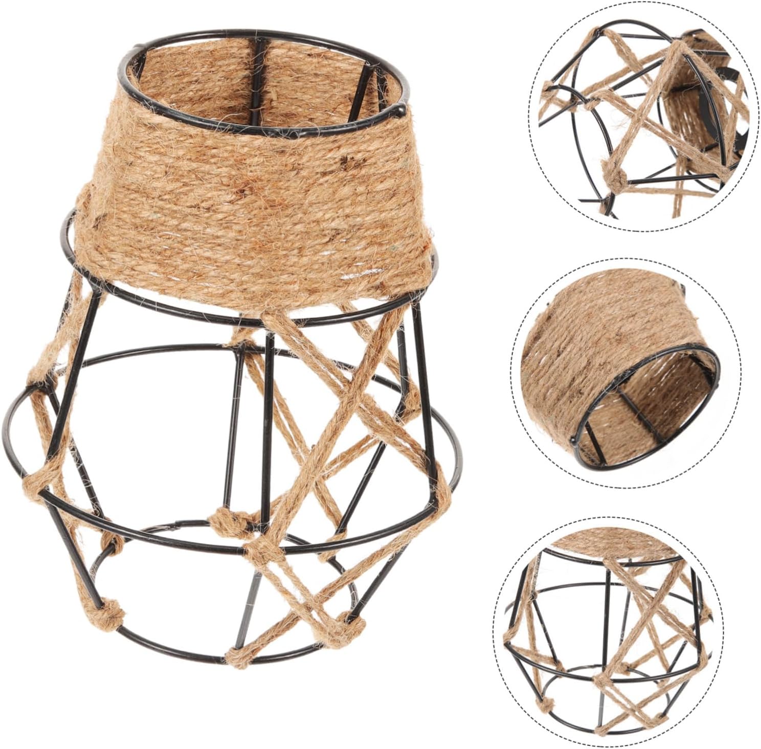 DOITOOL 2pcs Hanging Pendant Lamp Shade Woven Lamp Cover Classic Style Decorative for Bedroom