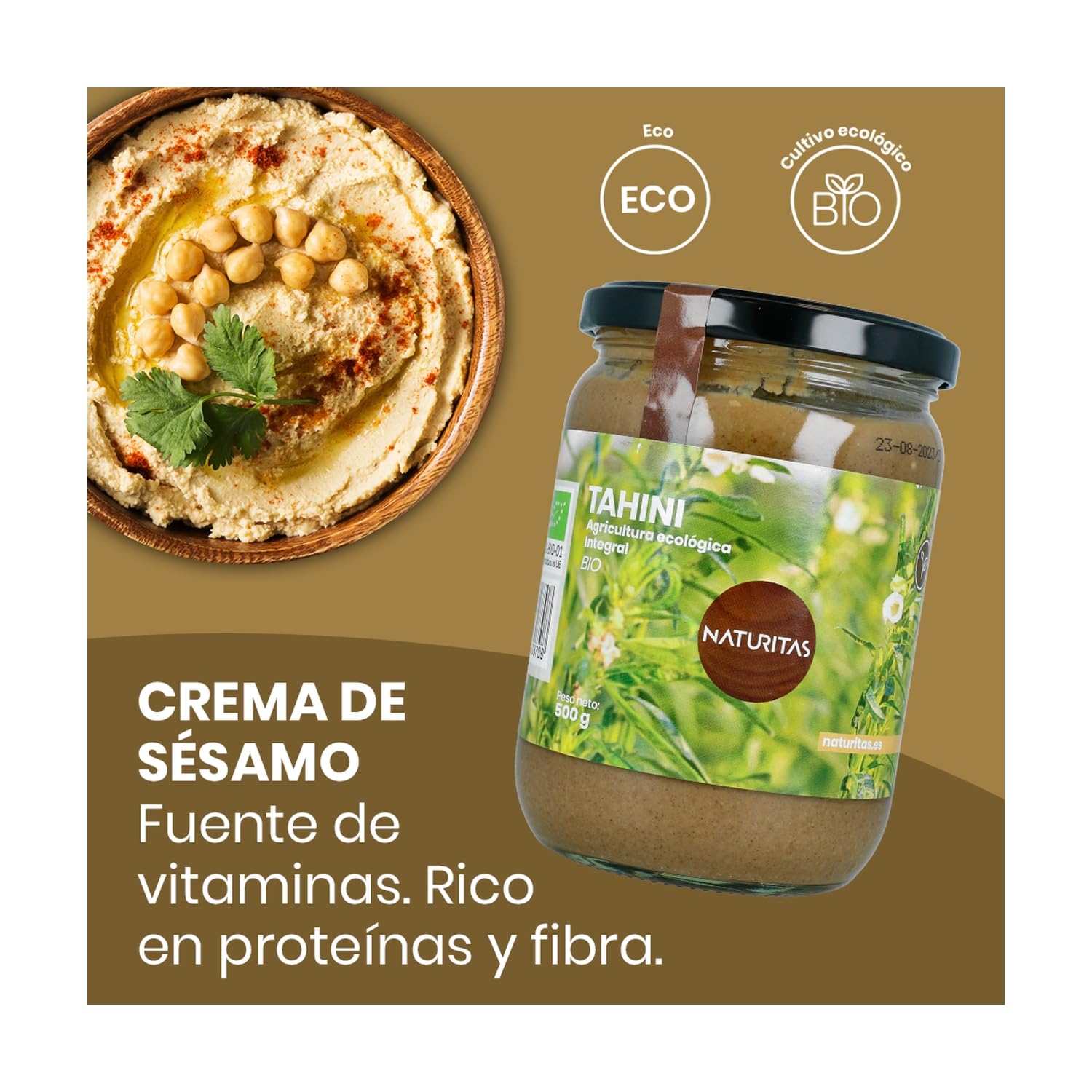 Naturitas Essentials Tahini integral Bio 2x500g Crema de sésamo