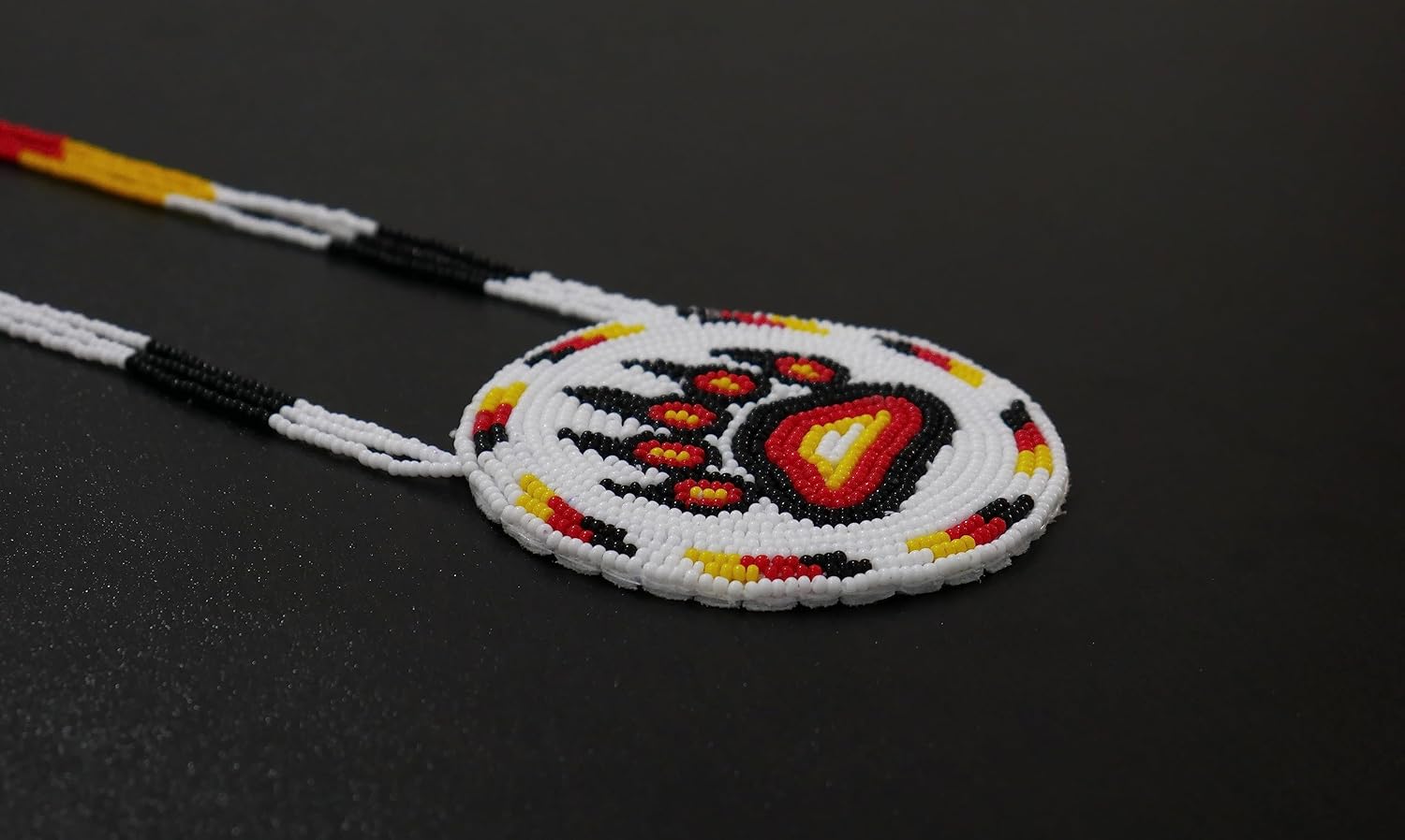 Handmade Native American Style Tribal ethnic Seed Bead Beaded Layered Medallion Necklace #1