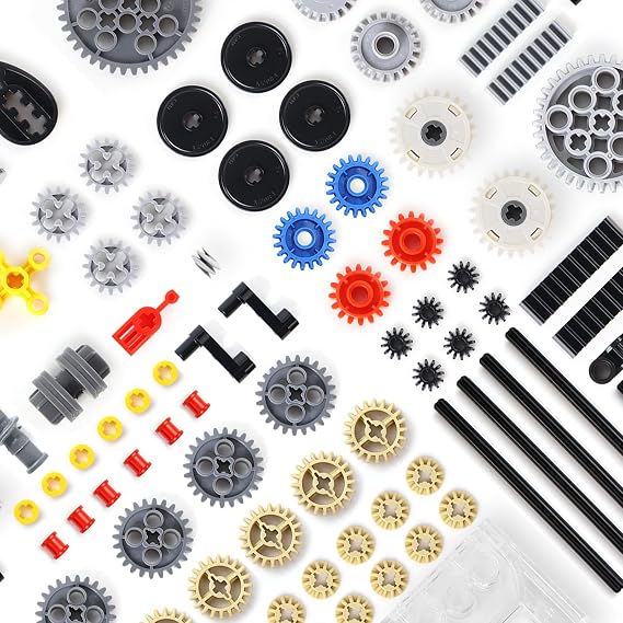 117 Pieces Gears Parts Motor Gear Zipper Connector Pins Worm Compatible with Lego Technic