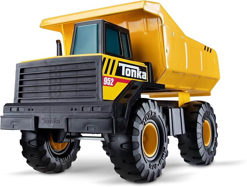 Tonka Steel Classics Mighty Dump Truck - Fabricado con acero y plástico resistente, camión de construcción de juguete amarillo, niños y niñas, niños, niños pequeños, a partir de 3 años